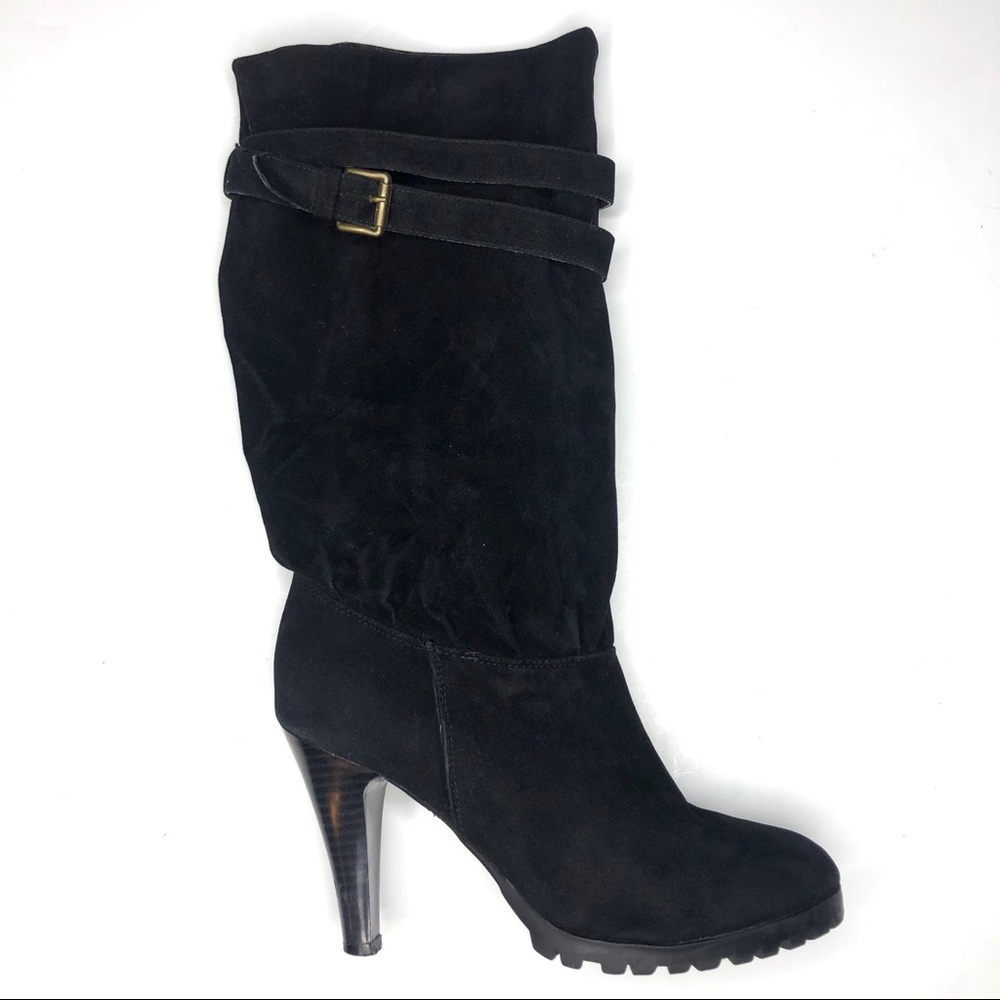 Black faux suede boots 9